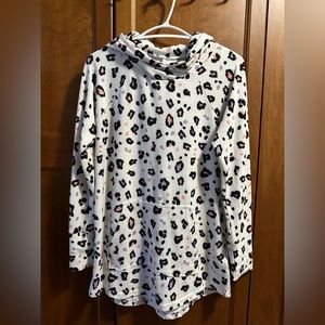 LulaRoe AMBER Leopard Print Pullover Hoodie Size M